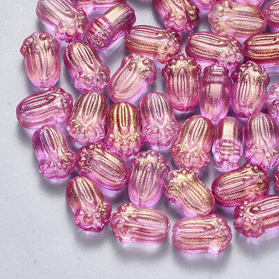 Transparent Spray Painted Glass Beads