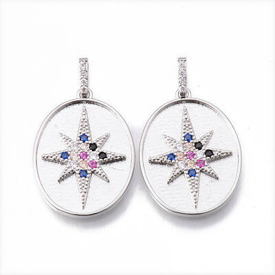 Brass Micro Pave Cubic Colorful Zirconia Pendants