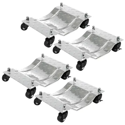 Garvee Heavy-Duty Vehicle Wheel Dolly Set of 4 – 6000 lbs Capacity – 360° Rotating Upgraded Nylon Wheels with Brakes –...