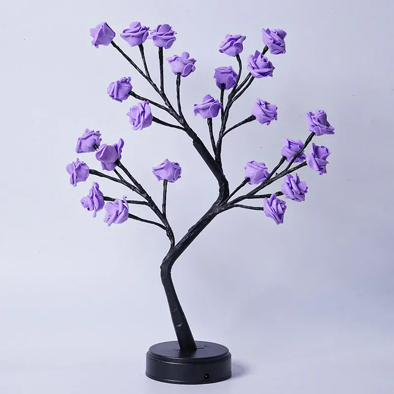 Table Lamp Flower Tree Rose Lamps Fairy Desk Night Lights USB Operated Gifts For Wedding Valentine Christmas Decoration | Lig...