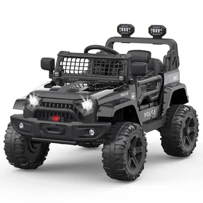 Garvee Ride P Series 12V Kids Electric Vehicles with Remote Control Spring Suspension, LED Lights, Bluetooth, 2 Speeds - Blac...