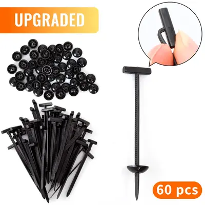 60 Pcs Nylon Universal Cable Tie Buckle, Upgraded Foldable Heavy Duty Self-Locking Nylon Zip Ties Holder, Multifunctional Cab...