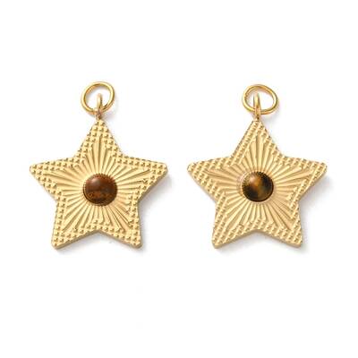 Natural Tiger Eye Star Pendants