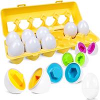 Christmas Matching Eggs Toy (1 Set), Color Shape Recogition Sorter Puzzle, Educational Fine Motor Skill Montessori Gift for K...