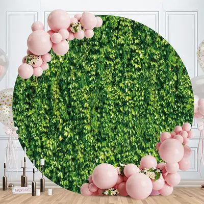 Aperturee Leaves Circle Happy Birthday Backdrop For Party
