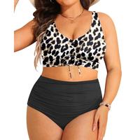 Aqua Eve Plus Size High Waisted Bikini - Women Two Piece Swimsuits Tummy Control Bathing Suit 2025 Swimwear