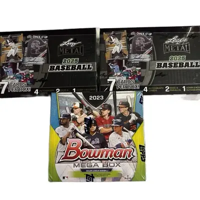 PYT - (2) 25 Leaf Metal Baseball (5 autos) each - 23 bowman chrome Mega Box