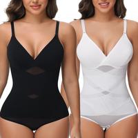 Women Seamless Sculpting Body Shaper Tummy Control Bodysuit Vest Top Shapewear with Adjustable Straps and Comfortable Compres...