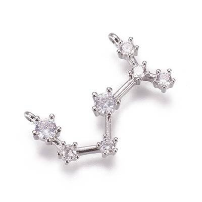 Brass Micro Pave Cubic Zirconia Pendants