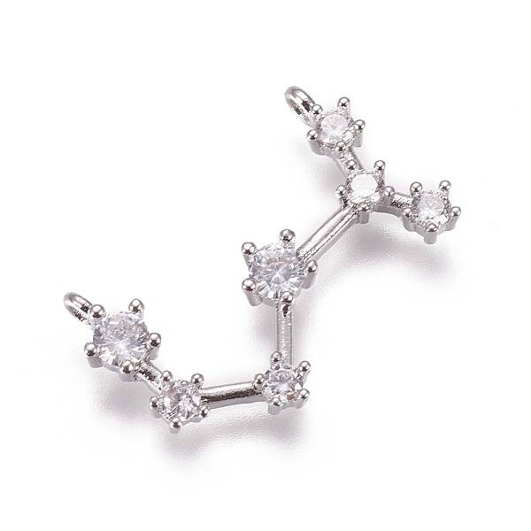 Brass Micro Pave Cubic Zirconia Pendants
