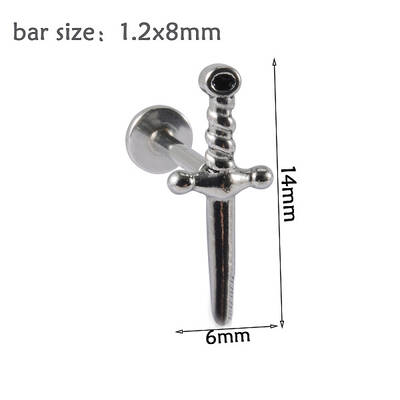 304 Stainless Steel Threadless Labret Stud