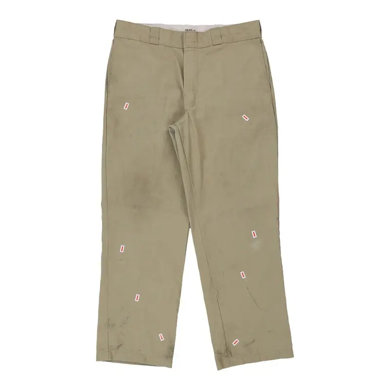 874 Dickies Trousers - 36W 28L Beige Polyester Blend