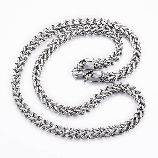 Non-Tarnish 304 Stainless Steel Wheat Chain Necklaces