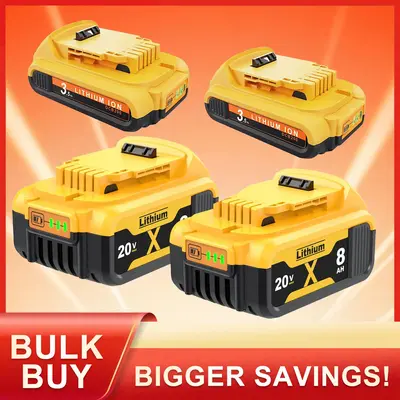 Bulk Buy Bigger Savings 3.5Ah 8.0Ah Battery Replacement for Dewalt 20 Volt MAX XR Battery Compatible with Dewalt DCB200 DCB20...