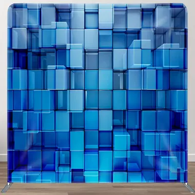 Aperturee 3D Blue Blocks Fabric Backdrop Cover For Party Decor - Aperturee