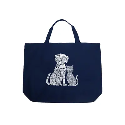Dogs and Cats - Large Word Art Tote Bag - Royal