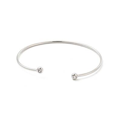 Clear Cubic Zirconia Open Cuff Bangle