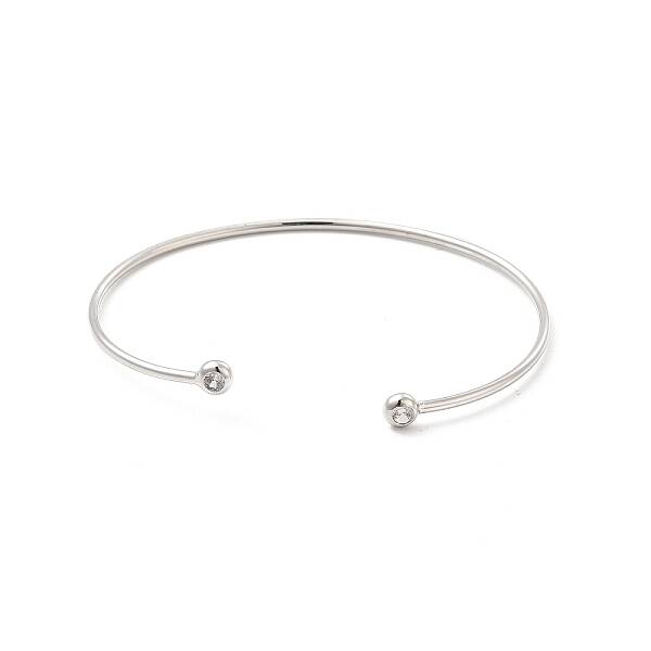 Clear Cubic Zirconia Open Cuff Bangle