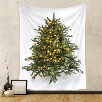 Bright Spark Christmas Tree Holiday Wall Tapestry - Aperturee