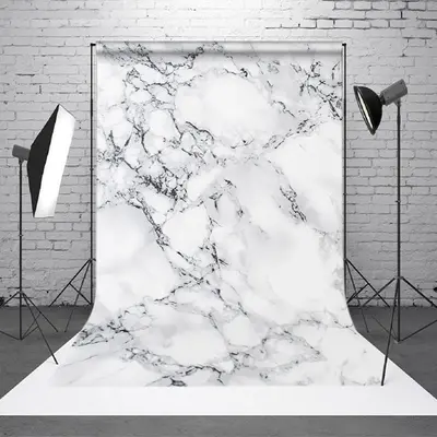 Aperturee Uneven White Black Marble Texture Photo Backdrop - Aperturee