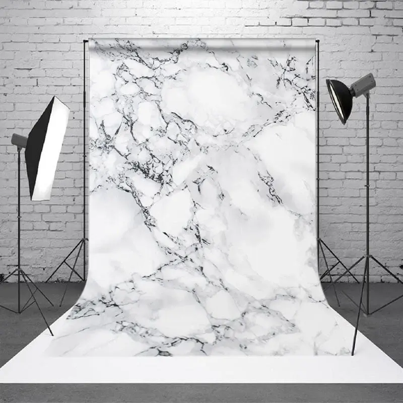 Aperturee Uneven White Black Marble Texture Photo Backdrop - Aperturee