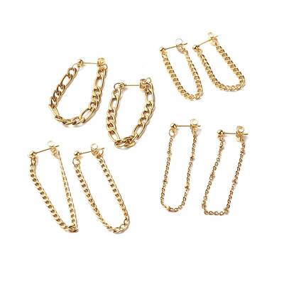 Chain Shape Dangle Stud Earring for Girl Women