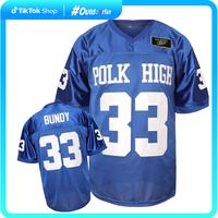 [dealsforyoudays] Sporty 33 AL Bundy Jersey,Polk High Football Jerseys,Blue White Sports Shirt Men's 90S Hip Hop Clothing Par...