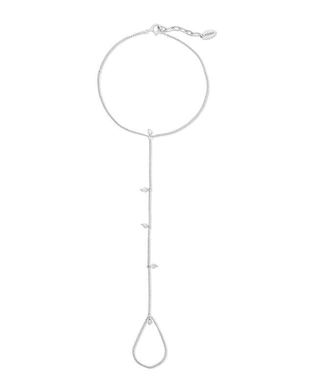 Moonstone Handchain | Metal Color: Silver | Size: Adjustable 6 - 7 inches