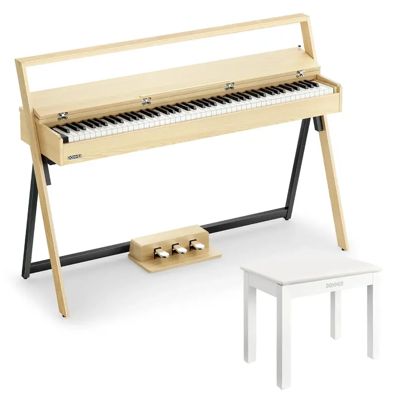 Donner OURA™ R300 Home Digital Piano - Light Wood / Piano+White/Wooden Bench