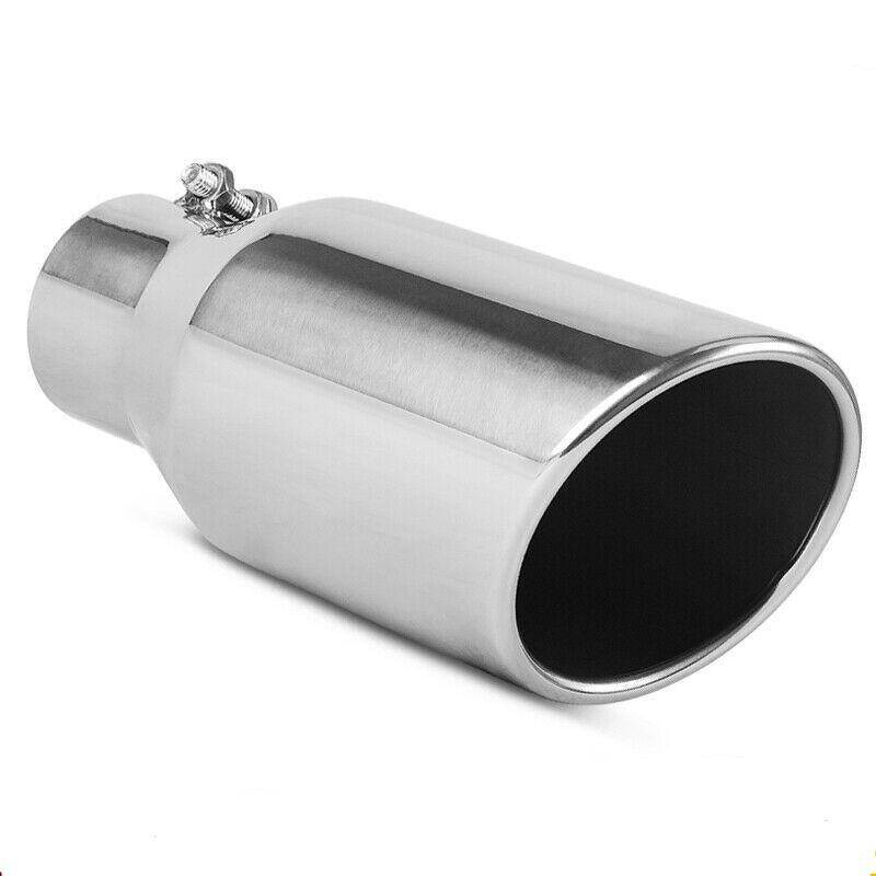 YITAMOTOR® 2.5''x4''x9'' Universal Bolt on Chrome Polished Stainless Steel Exhaust Tip, Clamp On Design