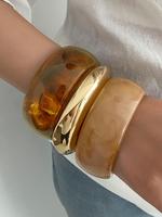 Vintage Geometric Design Resin Bangle, Fashionable Jewelry for Women & Girls, Casual All-match Accessories for Party, Daily C...