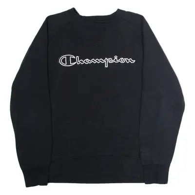 CHAMPION Mens Sweatshirt Black Crew Neck M
