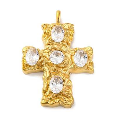 304 Stainless Steel Micro Pave Cubic Zirconia Pendants