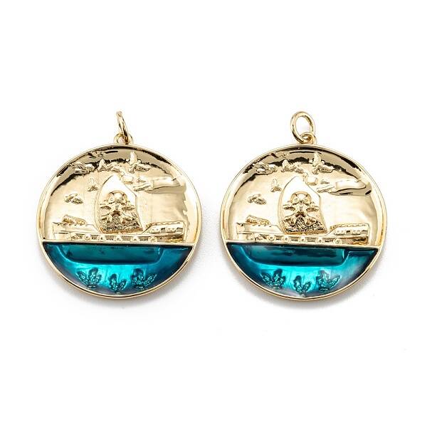 Brass Enamel Pendants