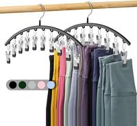 {Viral} Space Saving Hanger with Clothespins,Legging Organizer for Closet, Metal Yoga Pants Hangers 2 Pack w/10 Clips Holds 2...