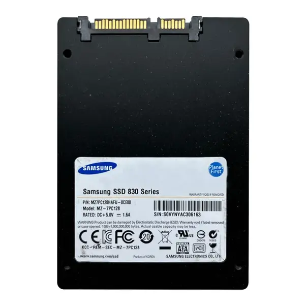 MZ7PC128HAFU-0CE00 Samsung 830 Series 128GB 2.5-inch 6GB/s SATA NAND MLC (Desktop Installation Kit) Solid State Drive