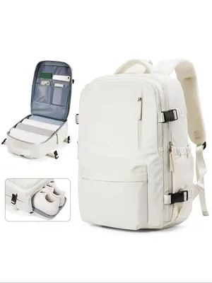 Unisex Large Capacity Travel Backpack, Lightweight Comfortable Zipper Backpack with Independent Shoe Compartment, Durable Lap...