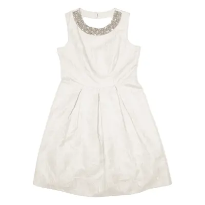 JENNY PACKHAM No 1 Wedding Guest A-Line Dress Gold Floral Sleeveless Knee Length Womens UK 14