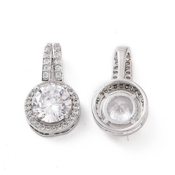 Brass Micro Pave Cubic Zirconia Pendants