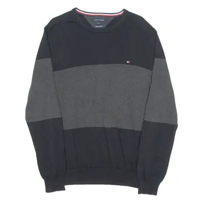 TOMMY HILFIGER Mens Jumper Black Tight Knit L
