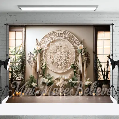 White Candle Flowers Indoor Spring Photo Backdrop - Aperturee