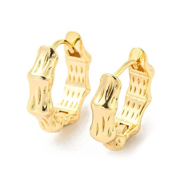 Bamboo Brass Hoop Earrings