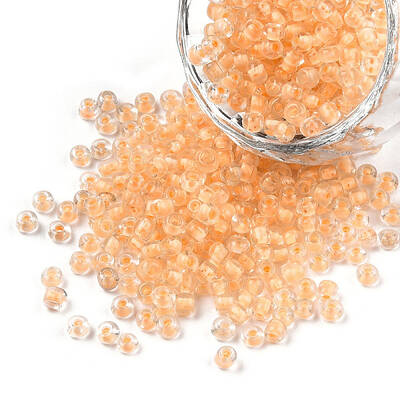 8/0 Transparent Inside Colours Glass Seed Beads