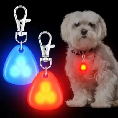 Night Visible Silicone Dog Safety Pendant, Durable & Easy Clip-on Dog Pendants with LED Light, Dog & Cat Collars Accesso...