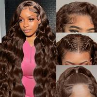[Outdoorfun] Mamushow #4 Chocolate Brown and #1 Jet Black 13x6 Body Wave Full Lace Frontal Human Hair Wigs