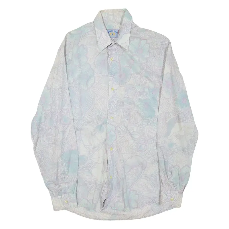AZZURRA CASUAL Womens Printed Shirt Grey Collared Long Sleeve Floral M