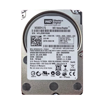 N961M Dell 80GB 3Gb/s SATA 10000 2.5-inch 16MB Hard Drive