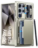 for the new Samsung S24/S25 Ultra stand card holder, lens sliding window protection, super shockproof stylish and simple mobi...