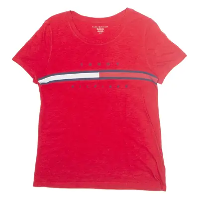 TOMMY HILFIGER Relaxed Fit Womens T-Shirt Red S