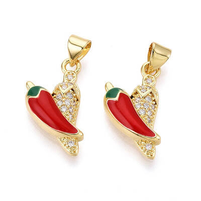 Brass Micro Pave Cubic Zirconia Pendants